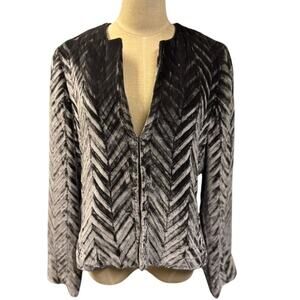 "Calvin Klein Platinum" Shimmer Brown Cardigan Velvet Burnout SZ 14 Y2K ‎ Rave